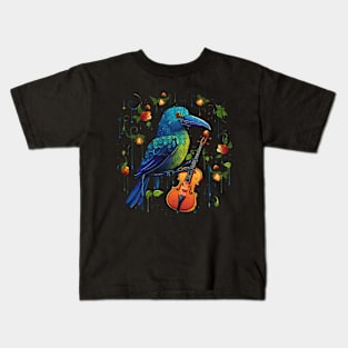 Umbrellabird Playing Violin Kids T-Shirt